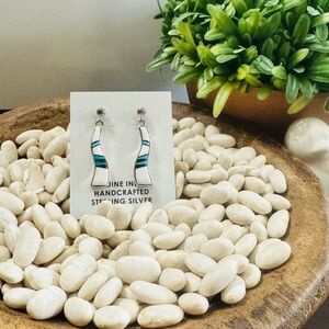 Sterling Silver Native American Inlay Earring by Navajo Artist: James Lee